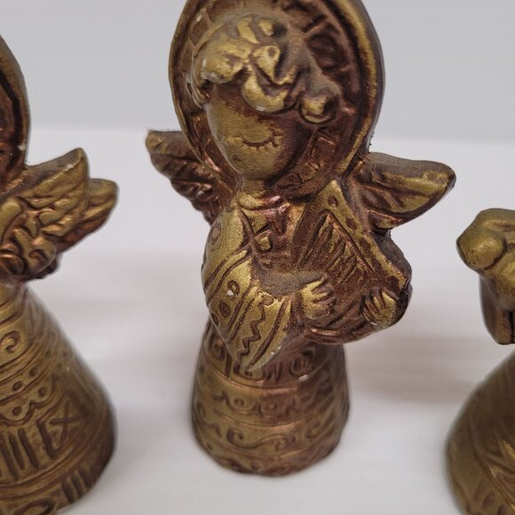 Gold Angels Hanging Instruments Lot 6 Italy Vintage 3 are 3'' & 3 are 3.75'' - Picture 14 of 14